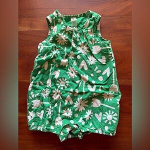 primary green romper 6-12m
